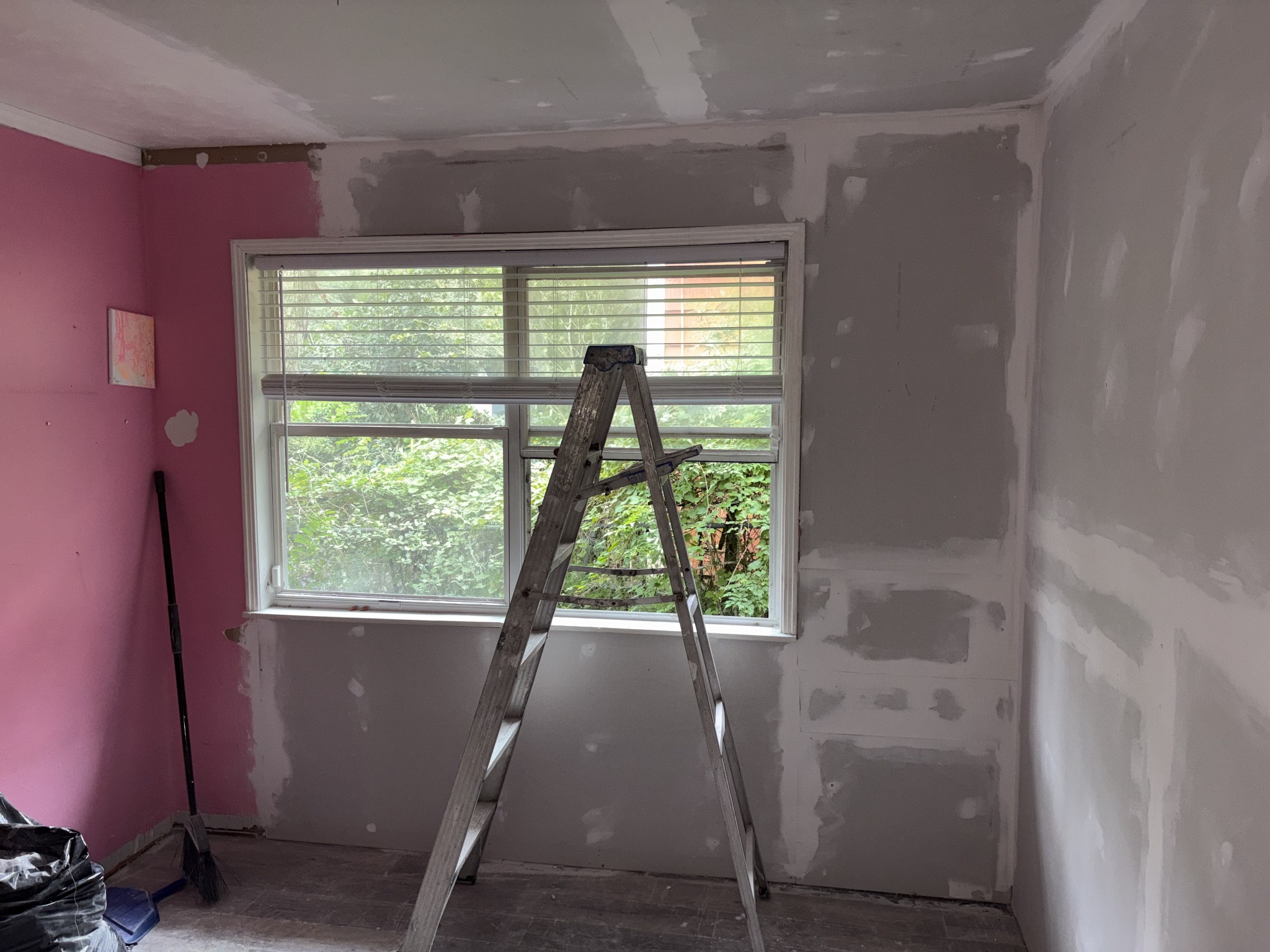 Room drywall work around the window