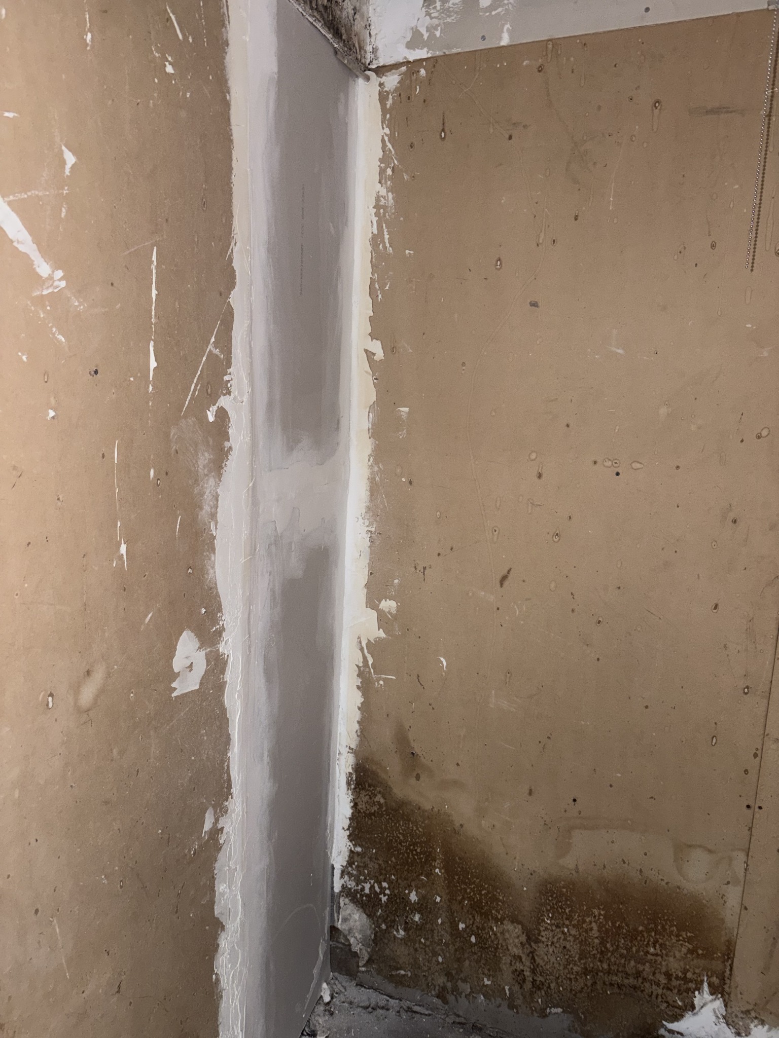 Corner repair in progress